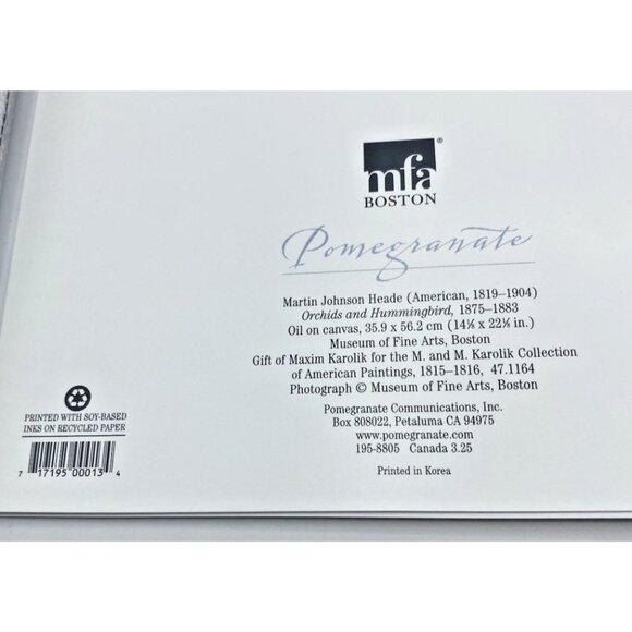 Museum of Fine Arts Boston Note Cards 6 Blank Orchids Hummingbirds w/ Envelopes - Picture 14 of 15